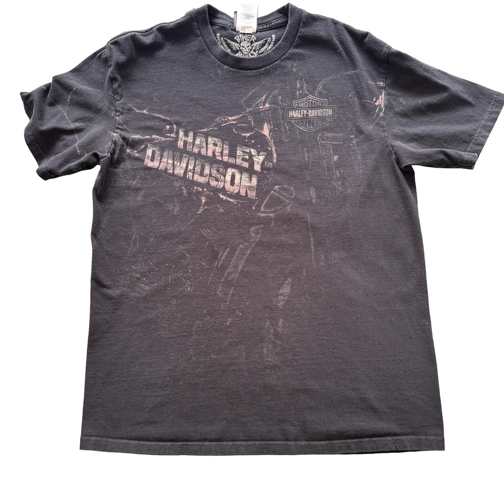 Harley-Davidson Mens Black Graphic T-Shirt Kamloops BC Biker Built Large